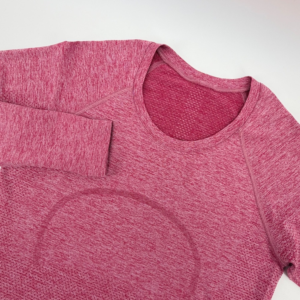Lululemon Swiftly Tech LS 2.0 Women Size 10 Pink Heathered Long Sleeve Shirt
